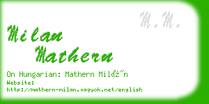 milan mathern business card